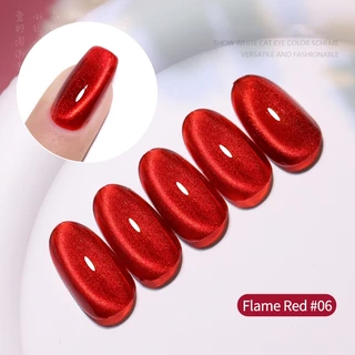 Nawoelite สีทาเล็บเจล สีเล็บเจล สีเจลเจลทาเล็บลายตาแมวสีแดง 15 มล. 12 สี สีลูกแก้ว ยาทาเล็บเจล