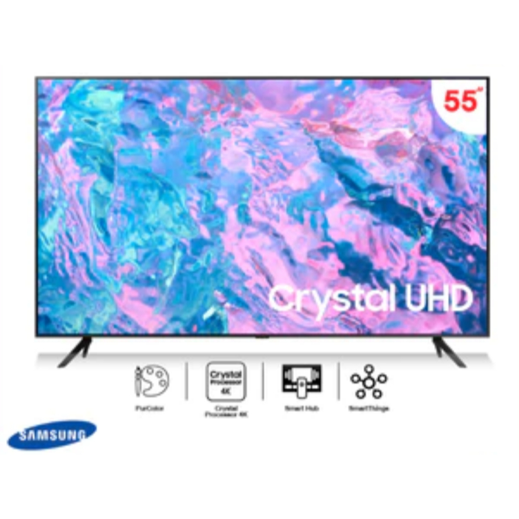 ล้างสต๊อก SAMSUNG TV Crystal UHD 4K (2023) Smart TV 55 นิ้ว CU7000 Series รุ่น UA55CU7000KXXT