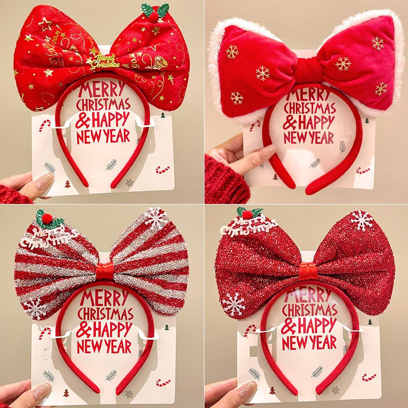 พร้อมส่ง ที่คาดผมคริสมาสแบบใหญ่มา ที่คาดผมคริสต์มาส ที่คาดผมเกาหลี แถบคาดผม กิ๊บติดผมที่คาดผม ลายต้นคริสต