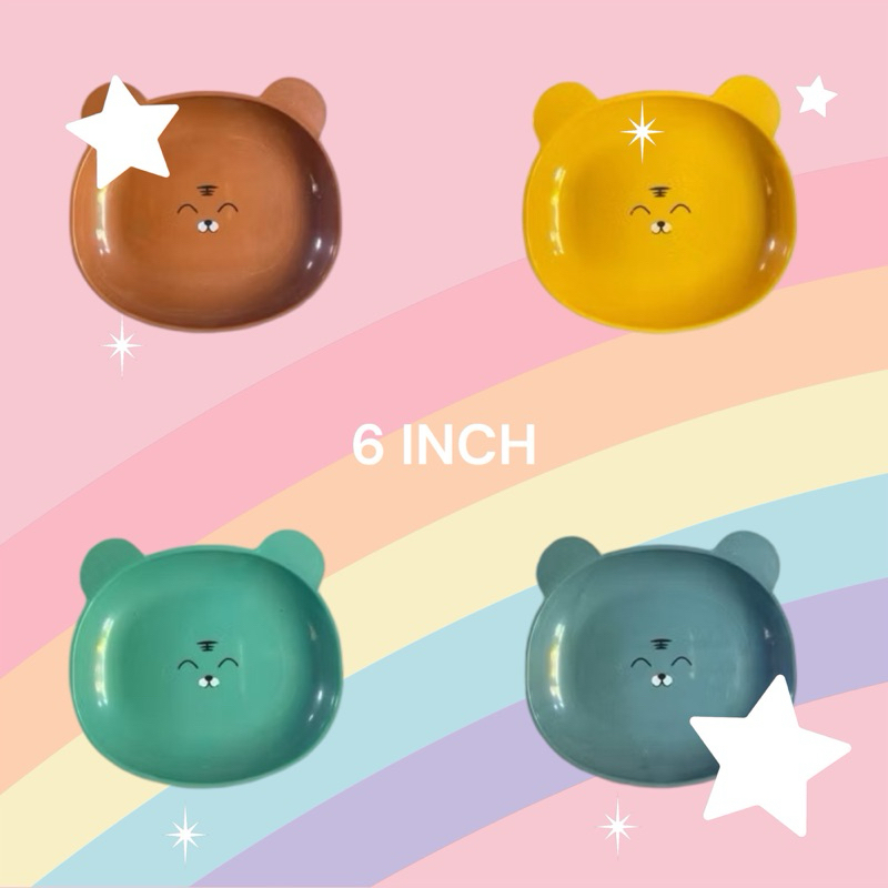 จานตื้นหน้าหมี เนื้อพลาสติก น่ารักมากก - รูปที่ 2
