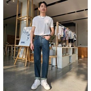 Golden Zebra Jeans กางเกงยีนส์ชายผ้าไม่ยืดขากระบอกเล็กไซส์เล็กไซส์ใหญ่ 535#GR