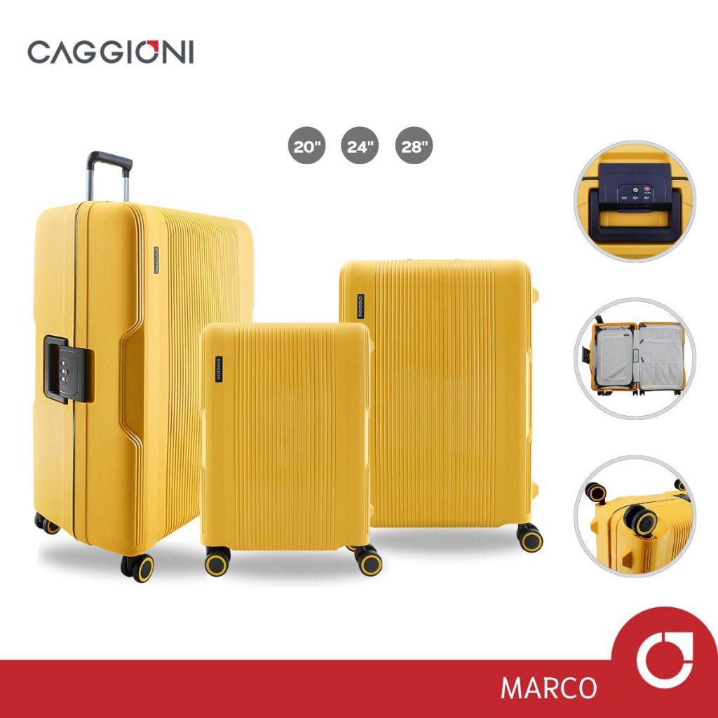 CAGGIONI กระเป๋าเดินทางแบบโครง รุ่นมาโคร C22011 - สีเหลือง