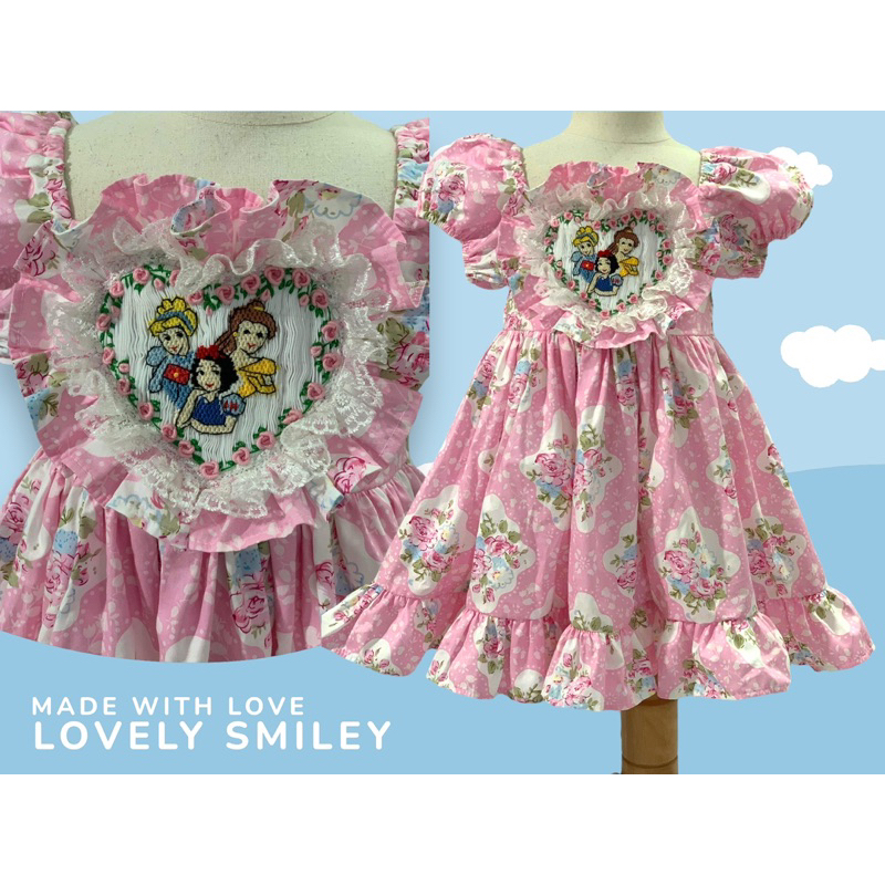 Dress Smock เดรสปักสม็อครวมเจ้าหญิง สไตล์วินเทจ