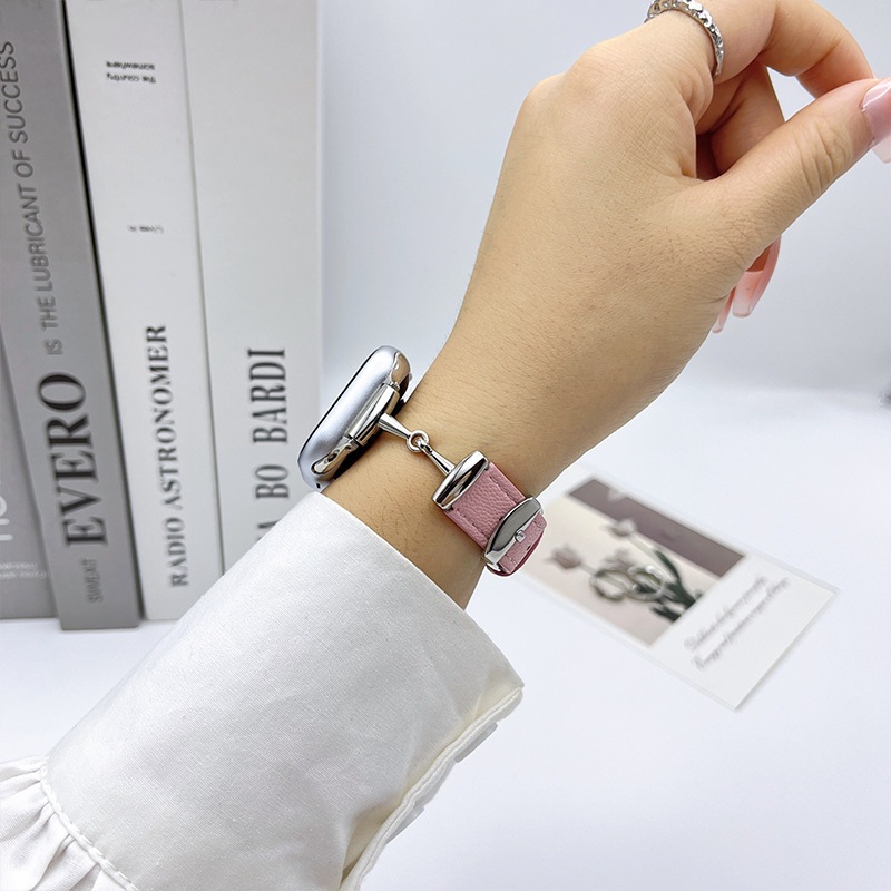 สายหนังชนิด T เหมาะสำหรับ ultra 49mm46mm45mm44mm42mm41mm40mm38mm iwatch series 10 9 8 7 6 SE 5 4 3 2 1 lambskin สายโลหะ
