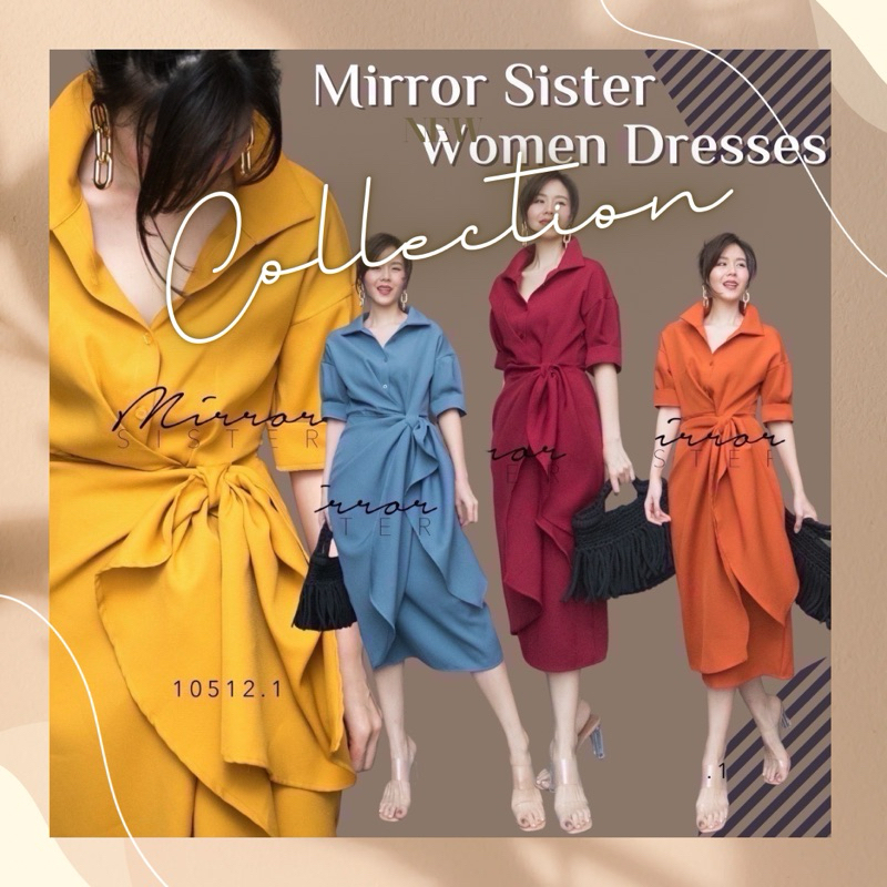 miror เดรสคอปก แขนยาว3ส่วน