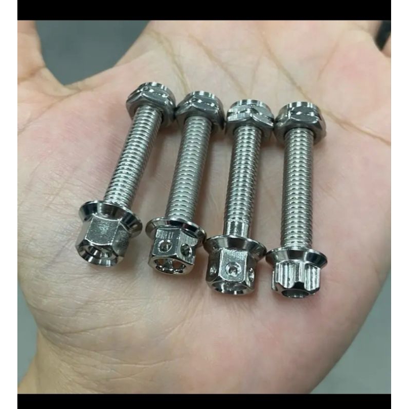 น๊อตใส่มือลิง เวฟ-RC100 -ดรีม-น๊อต1 ตัว + ตัวเมียกันคลาย1 ตัว- ราคาต่อ 1 ชุด กันหลุด กันหาย ใส่ทดแทน น๊อตมือลิงเดิมได้ รูปที่ 3