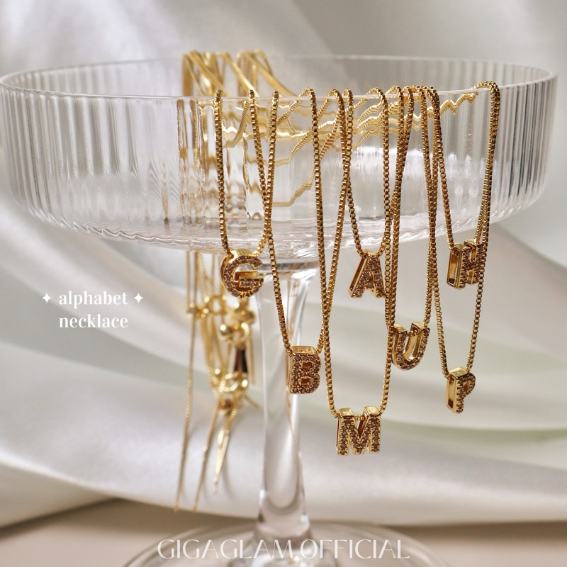 gigaglam alphabet necklace (N7) สร้อยตัวอักษรภาษาอังกฤษ |สร้อยกับตัวอักษร สั่งแยกกัน