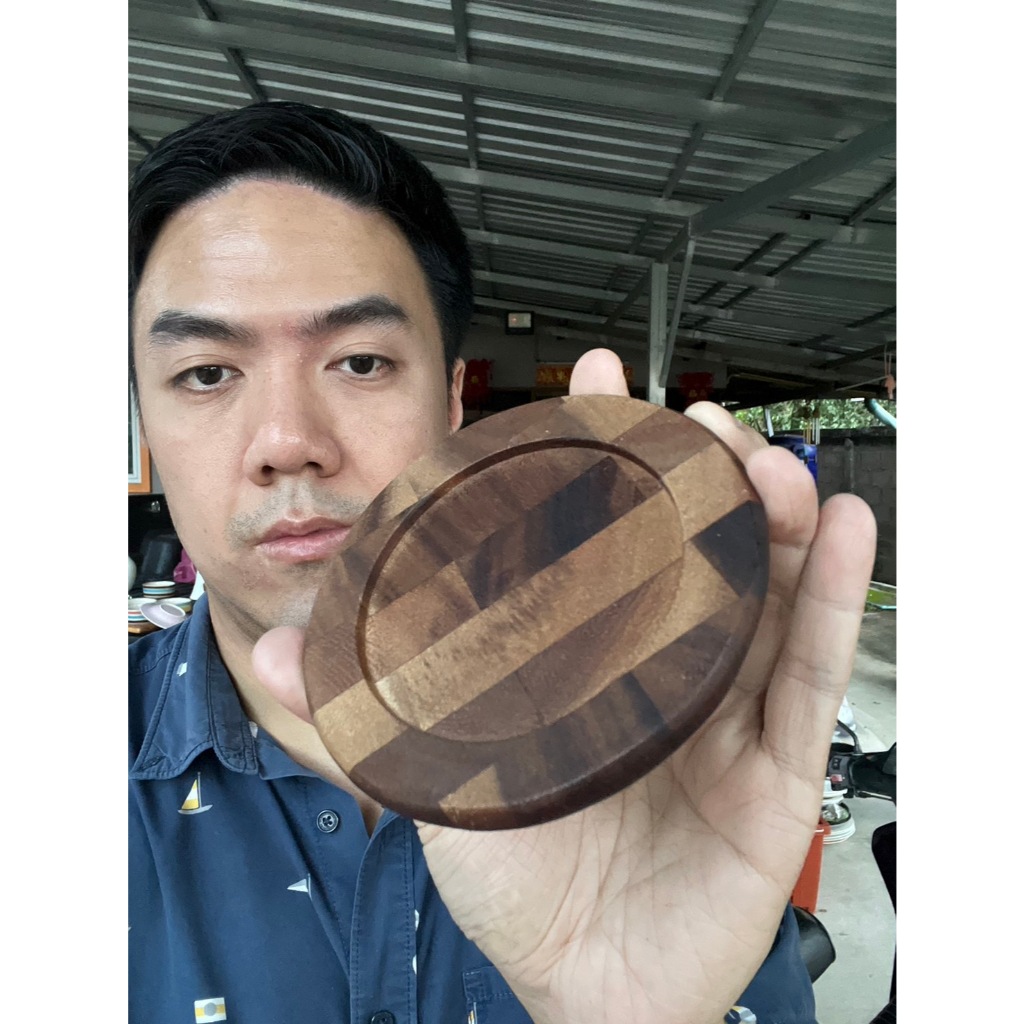 จานรองแก้วไม้จามจุรี (1อัน) ขนาด 4.25 ออกใบกำกับภาษีได้