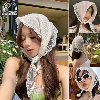 Sunset.Bikini🌊🌊รูปแบบใหม่ ผ้าโพกศีรษะลูกไม้ ผ้าโพกศีรษะสามเห…