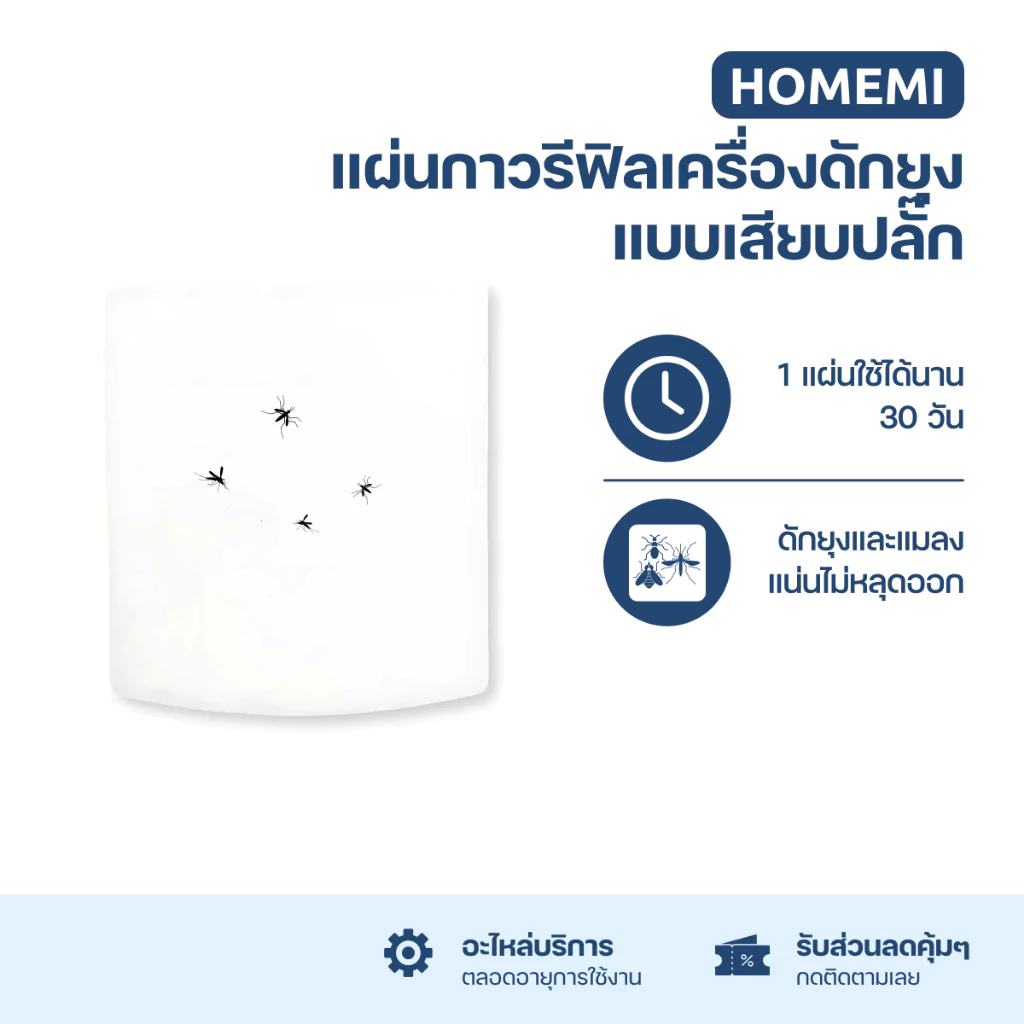 Homemi แผ่นกาวสำหรับเครื่องดักจับยุงในบ้านแบบติดผนัง Glue Paper (HM0010)