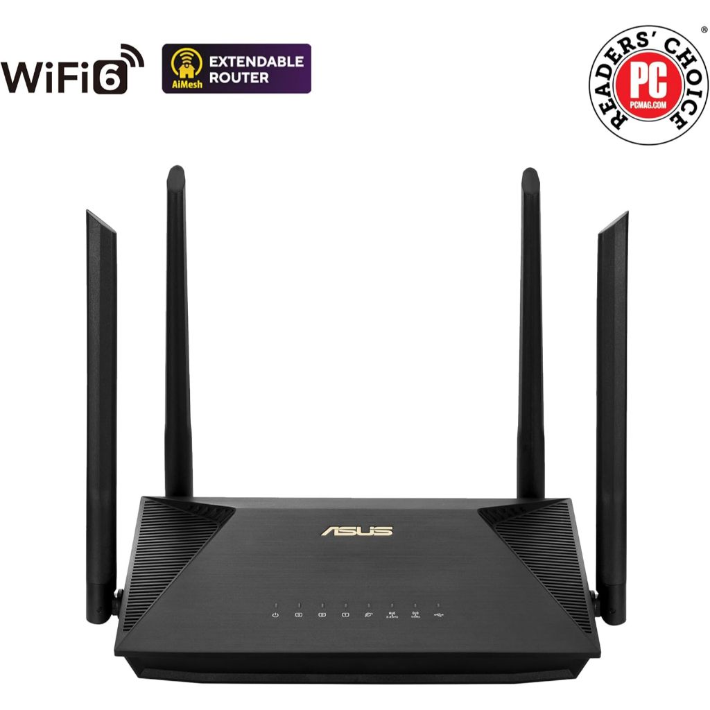Router ASUS (RT-AX52) Wireless AX1800 Dual band Gigabit Wi-Fi 6-ของแท้ 3 ปี
