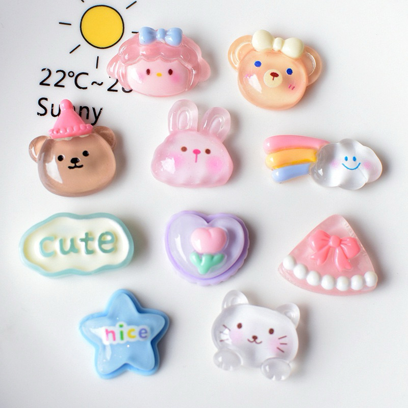 ส่งจากไทย 💗 จิบบิทตัวติดรองเท้าแบบเซต 10 ชิ้น เนื้อเงาวาว (no.44) รูปที่ 2