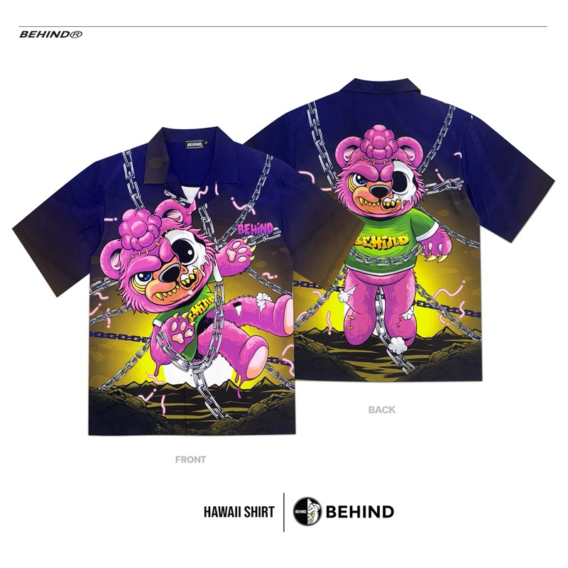 เสื้อฮาวาย BEHIND " ลาย MISERY NO TOMORROW " ผ้าไหมอิตาลี