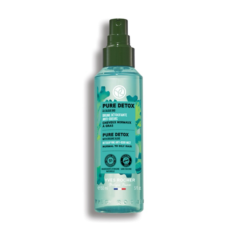 (แถม!ครีมบำรุงซอง) Yves Rocher Pure Detox with Organic Algae Mist 150 ml  มิสท์ฉีดผม สเปรย์ spray