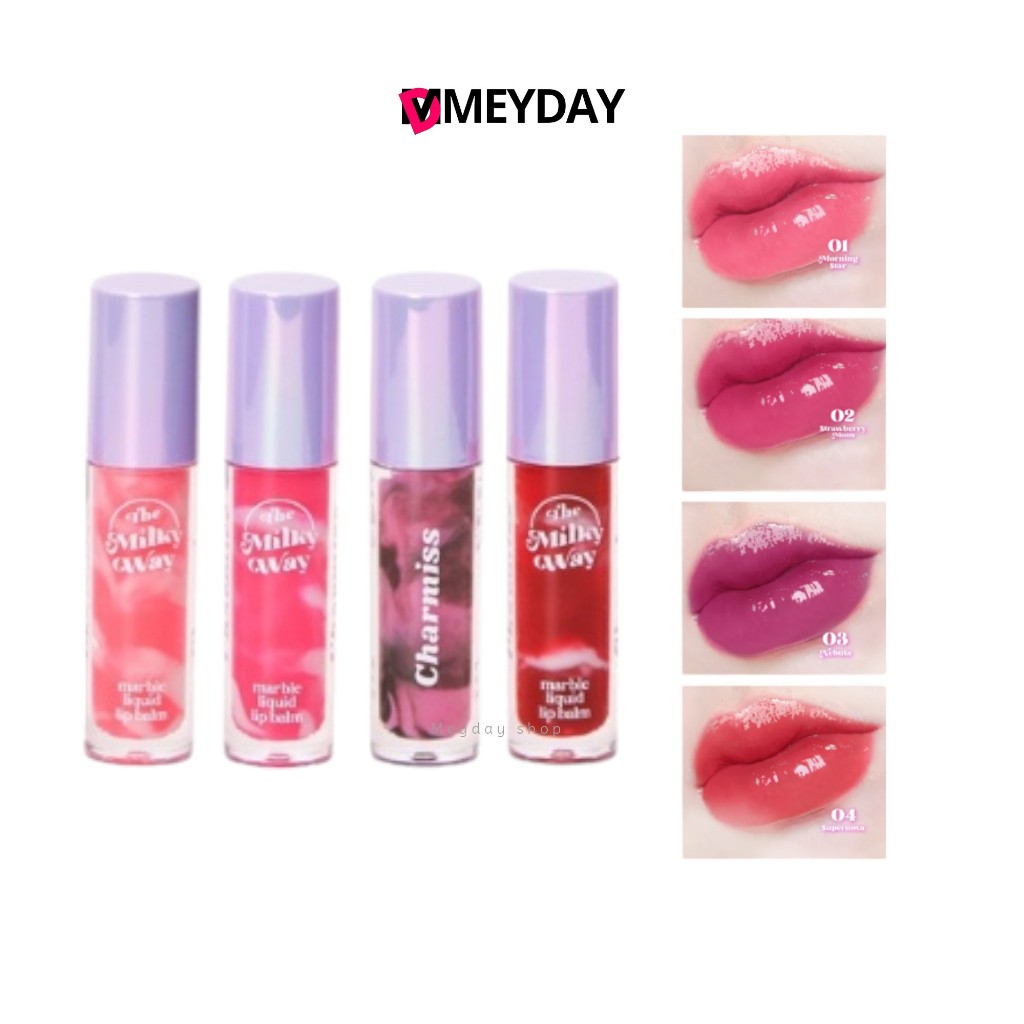 ลิปบาล์มกาแล็กซี่ Charmiss The Milky Way Marble Liquid Lip Balm ลิปบาล์มบำรุงรูปแบบจิ้มจุ่ม