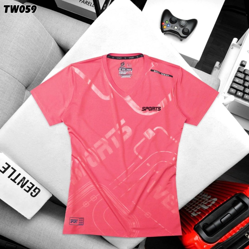 พร้อมส่ง! เสื้อกีฬาสปอร์ตคอวีเข้ารูป ผู้หญิง SPORTS เสื้อบอล มีครบไซส์ผ้านิ่มใส่สบายใส่ออกกำลังกาย ระบายความร้อนได้ดี