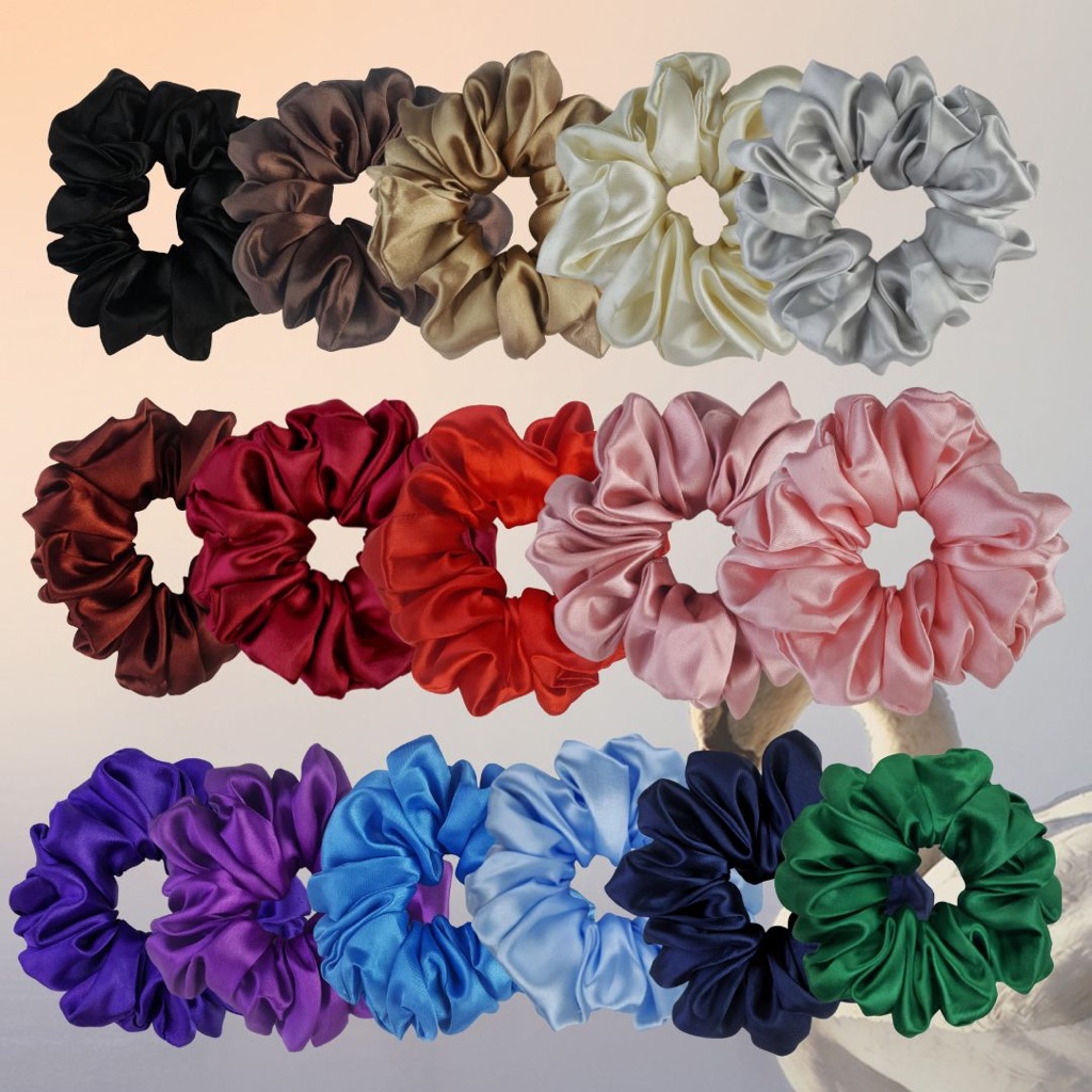 Scrunchies ที่รัดผมซาติน ยางรัดผมซาติน โดนัทรัดผม โดนัทสมัครแอร์