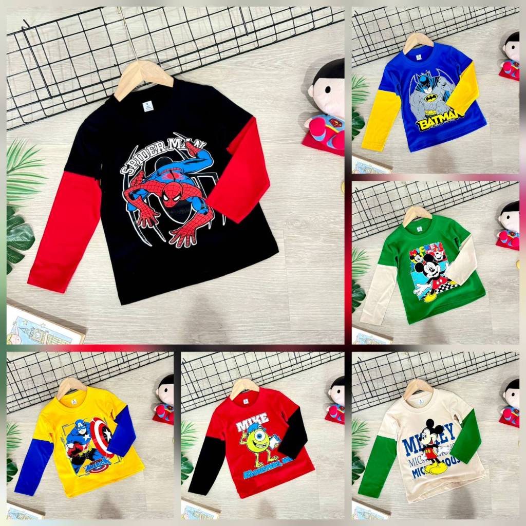 เสื้อเดี่ยว แขนยาว สกรีน ผ้าคอตตอนแท้ (สต๊อก2)