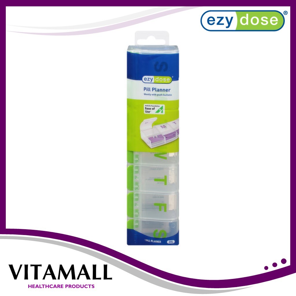 Ezy Dose Push Button 7 Day Pill Reminder ตลับยา 7 ช่อง SH 67578 จำนวน1 ชิ้น(คละสี)