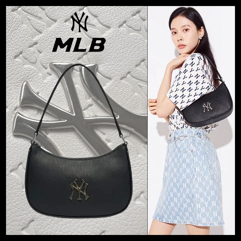 ใหม่และแท้ MLB MONOGRAM bag HOBO bag กระเป๋าถือ กระเป๋าสะพายไหล่ กระเป๋า mlb กระเป๋า ny กระเป๋าหนัง กระเป๋าถือ สวย