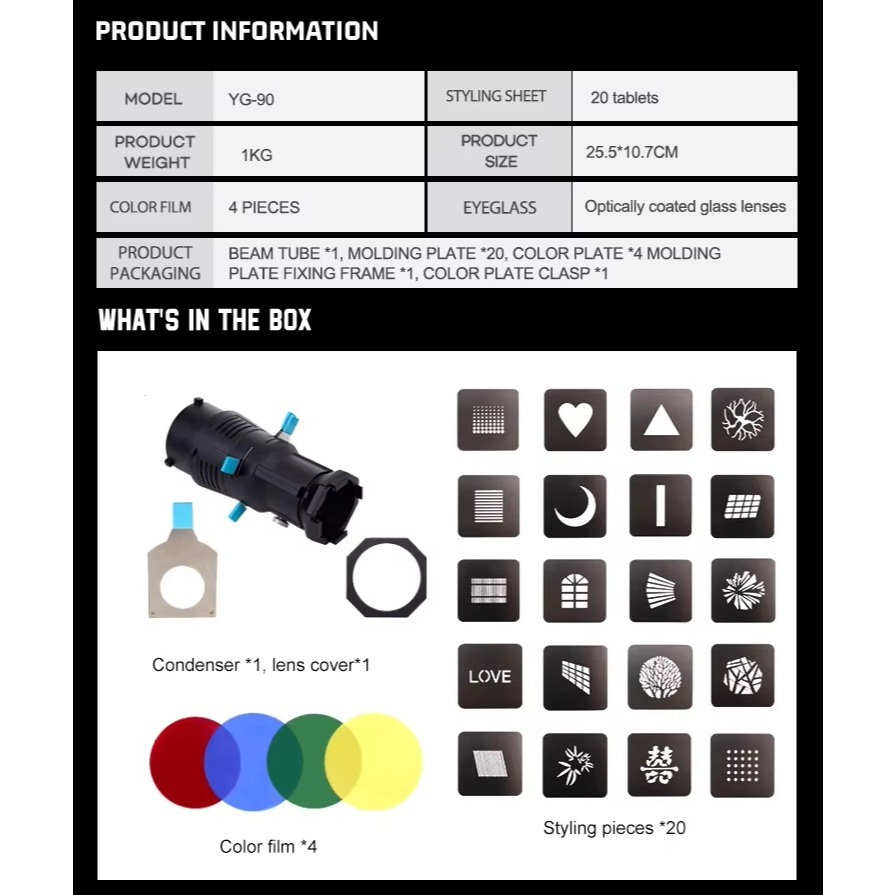 [ใช้คูปองShopeeได้] ZSYB YG-90 Spotlight Bowen Mount with Lens Projection