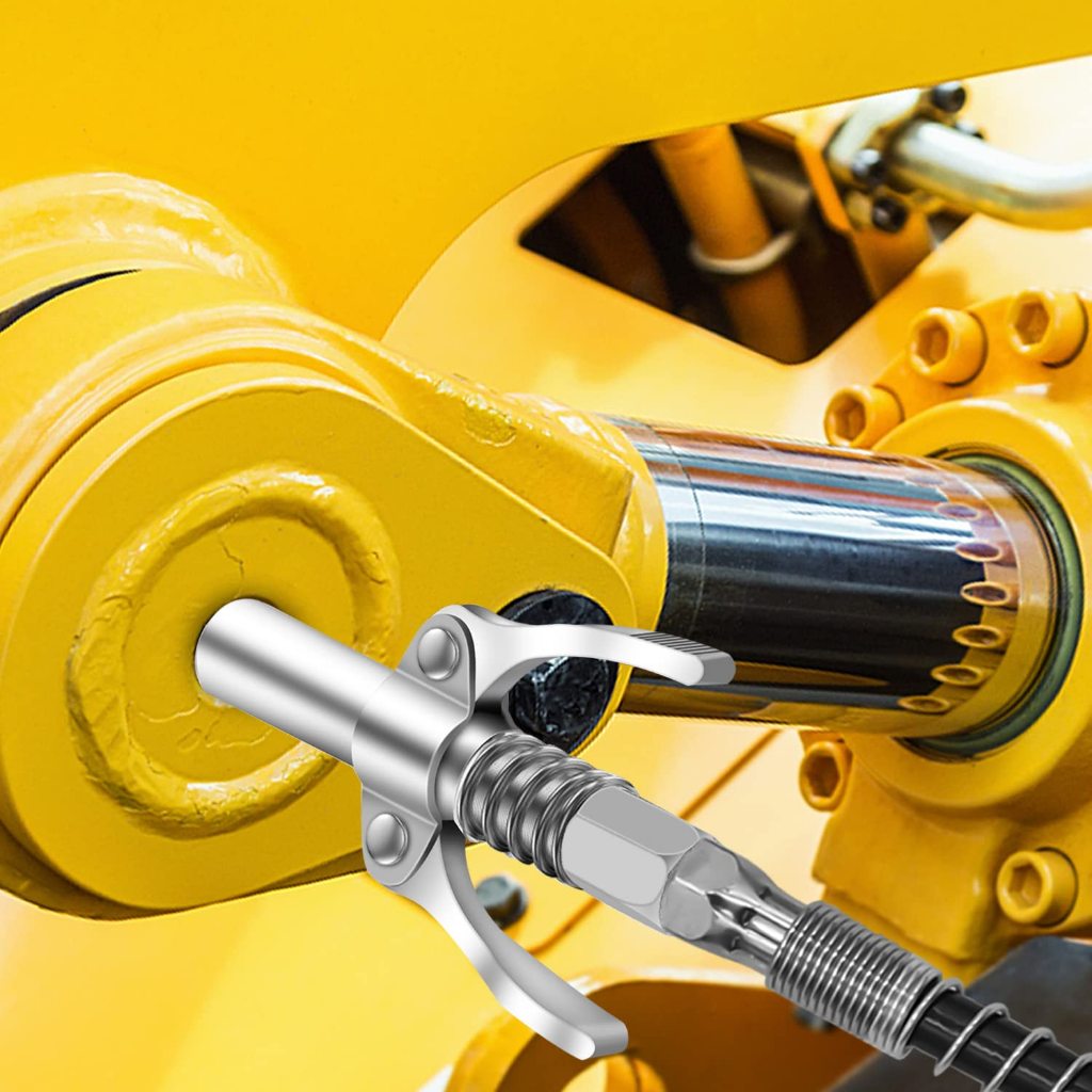 หัวอัดจารบีแรงดันสูง 10000PSI เครื่องเนยล็อคตัวเอง ข้อต่อจาระบีอัตโนมัติ ปืนจาระบี แบบล็อคเร็วด้ามจับคู่