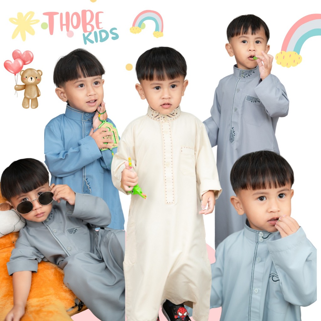 ชุดโต๊ปเด็กแขนยาว ปักลายสุดเท่ ใส่ละหมาดออกงานอิสลามหรือใส่เรียน (ไซส์ 8-14 ขวบ) by12 วาริสมุสลิม