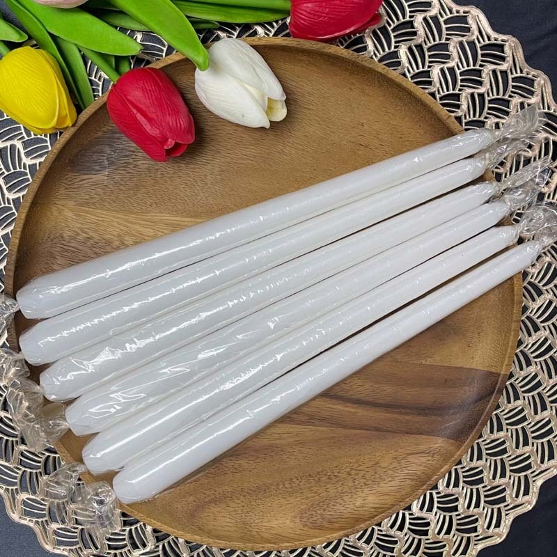 เทียนเทปเปอร์ ขนาด10นิ้ว แพ็ค/6ชิ้น สีขาว Tapper 6Pcs/Pack