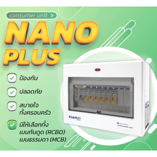 (ส่งไวมาก มี มอก.)Nano ตู้คอนซูมเมอร์ ตู้คอนซูเมอร์ ยูนิต NN-CM NNP-CR CONSUMER UNIT NANO PLUS 2 ช่อง เมนเบรคเกอร์ธรรมแล