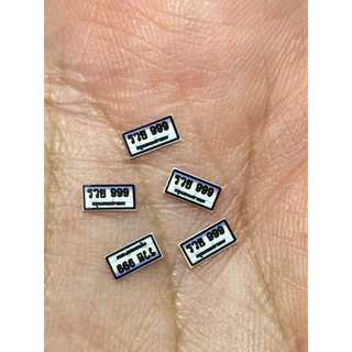 สติ๊กเกอร์ป้ายทะเบียนจิ๋ว1ชุด 5ชิ้น สำหรับติดโมเดลรถ 1:64 พร้อมส่ง (เฉพาะสติ๊กเกอร์ไม่รวมรถ)