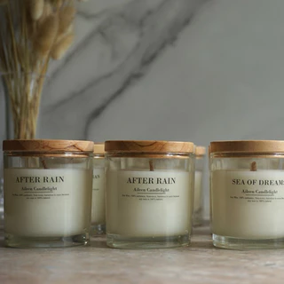 Scented candles, 100% organic soy wax เทียนหอมผลิตจากไขถั่วเหลืองออแกนิก 100% กลิ่นแนวธรรมชาติ