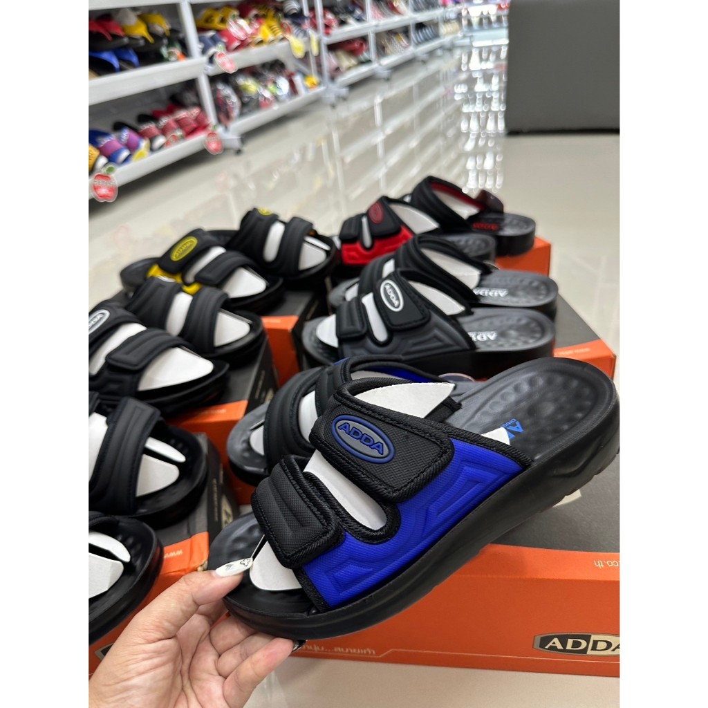 M รองเท้าแตะแบบสวมแอดด้า ADDA รุ่น 7MA03 ไซส์ 39-43 ลดจากราคาป้าย 385  สี เหลือง แดง น้ำเงิน ดำ กรม เทา