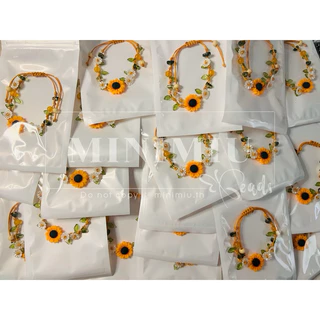 Sunflower rope bracelet/rope necklace : กำไล/สร้อยคอเชือกดอกทานตะวัน handmade