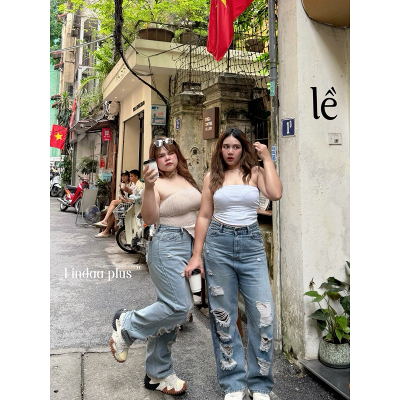 กางเกงยีนส์ขากระบอกเล็ก รุ่น TOKA jeans งานป้าย Lindaa plus+ งานสั่งตัดพิเศษ