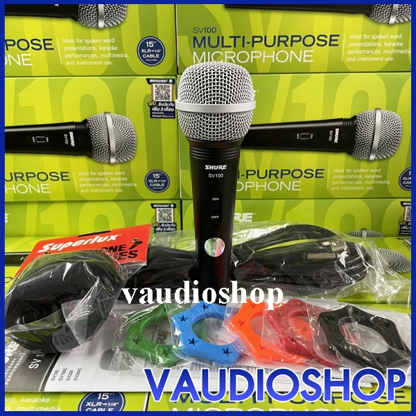 SHURE SV100 X ของแท้ ประกันมหาจักร 15 เดือน **ฟรียาง5สี+ฟองน้ำไมค์1อัน** ไมค์ชัวร์แท้ พร้อมสาย ยาว 4