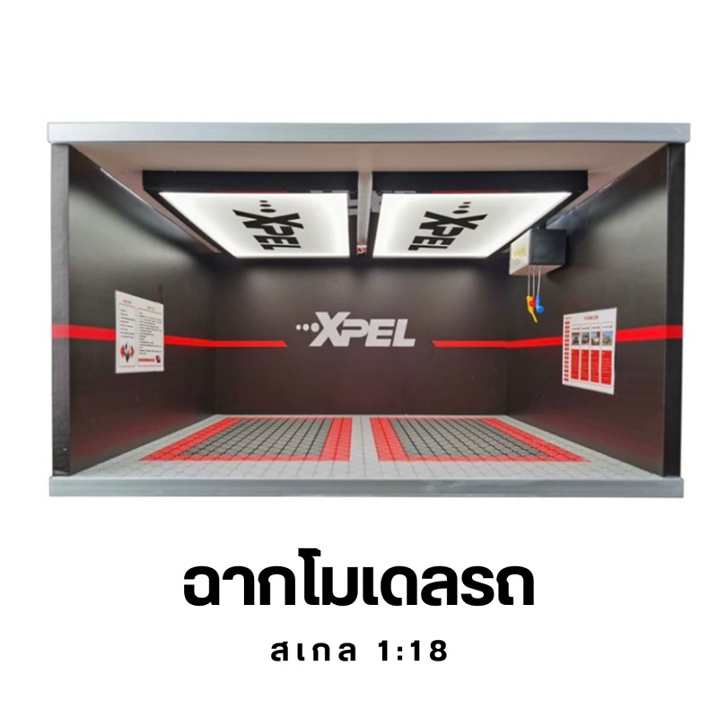 ฉากตู้เก็บโมเดลรถ สเกล 1:18 มีไฟส่องสว่าง มีอะครลิคกันฝุ่น