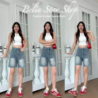 กางเกงยีนส์ผู้หญิง ขาสั้น 5ส่วน ผ้าไม่ยืด เนื้อผ้าดีใส่สบาย HipJeans ไซส์ S - 4XLขาสั้น