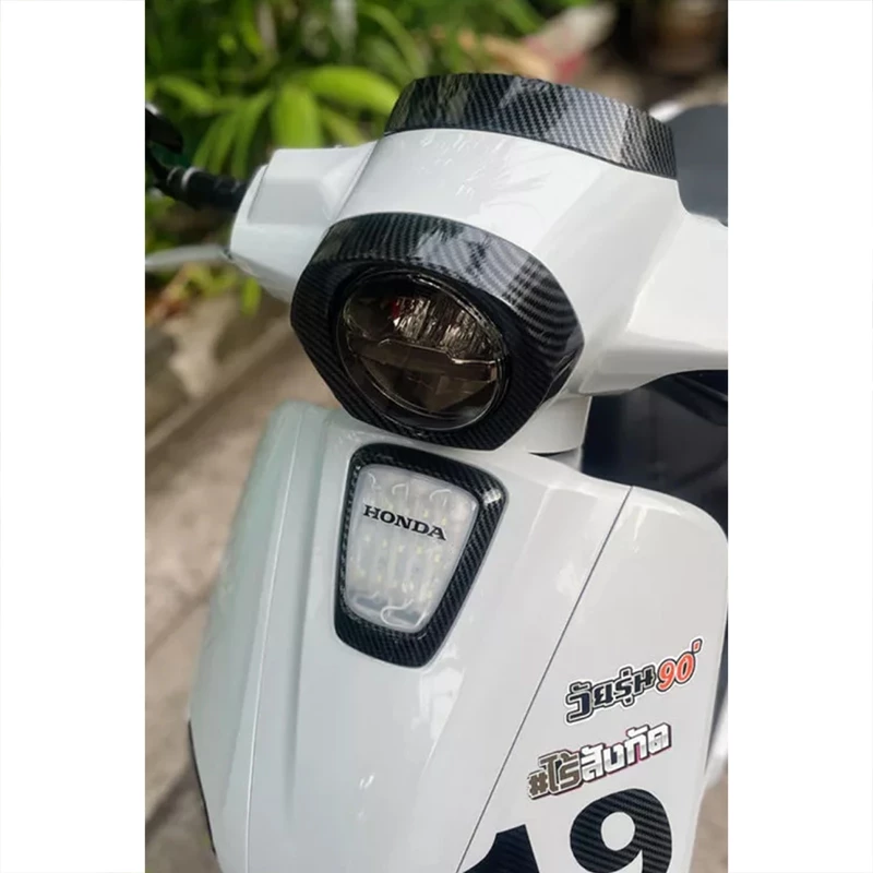 ฝาครอบหน้า ครอบโลโก้ ลายเคฟล่า Honda Giorno 2023 thumbnail 4