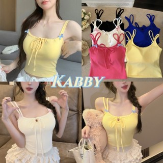 พร้อมส่ง💝เสื้อกล้ามสายคู่ ฟองน้ำในตัว โบว์น่ารัก ผูกโบว์