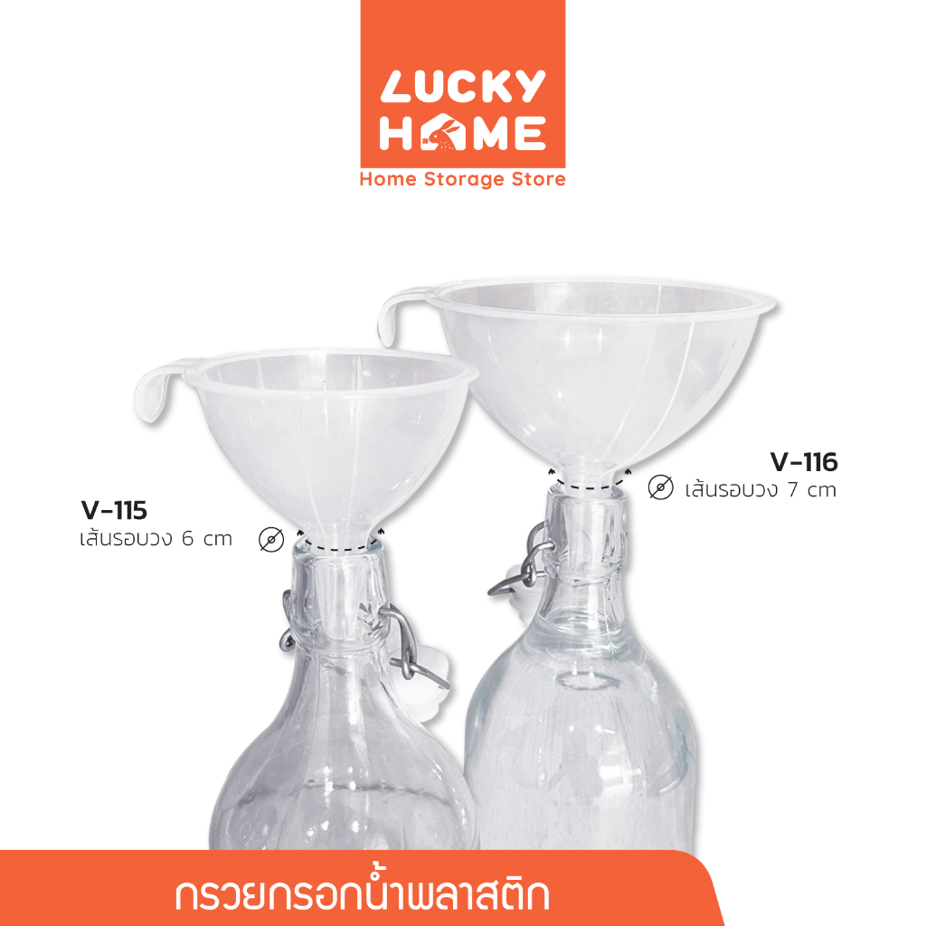 LUCKY HOME กรวยน้ำพลาสติก สำหรับกรอกน้ำ อาหาร V-115/V-116