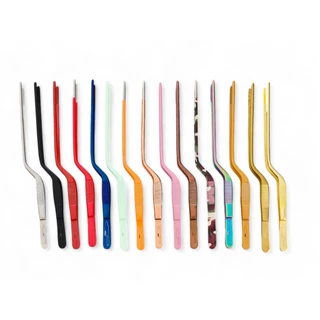 สลักชื่อฟรี❤️💙💛💚 Tweezer 20 cm. แบบงอ (ที่คีบตกแต่งจาน) 🍱🥗