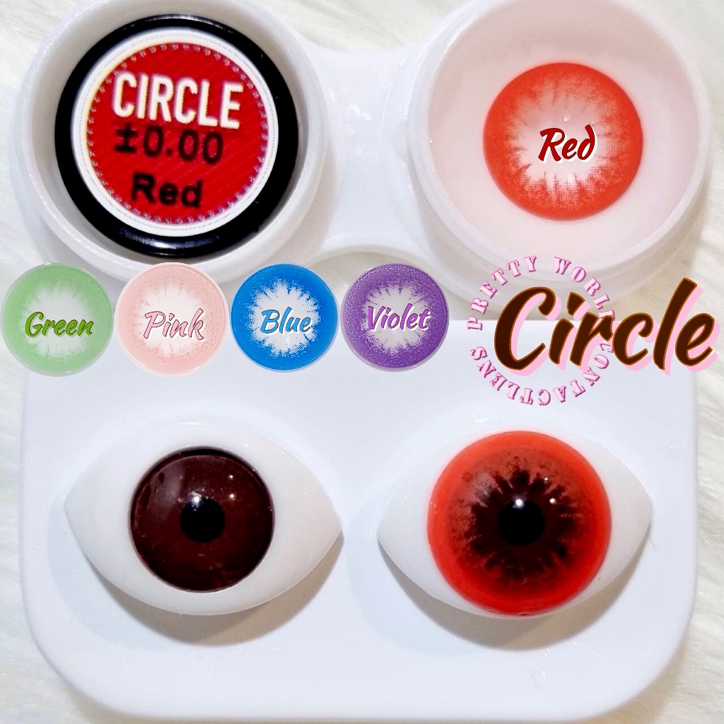 Circle คอนแทคเลนส์ ฮาโลวีน คอสเพลย์ สี Red Green Pink Blue Violet Size L