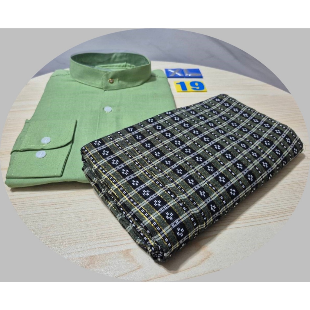 KK - BIG SIZE XL 44"  (1-138) ชุดประจำชาติ ผู้ชาย ลองยี ชุดเสื้อ โสร่ง เนื้อผ้าดี Man