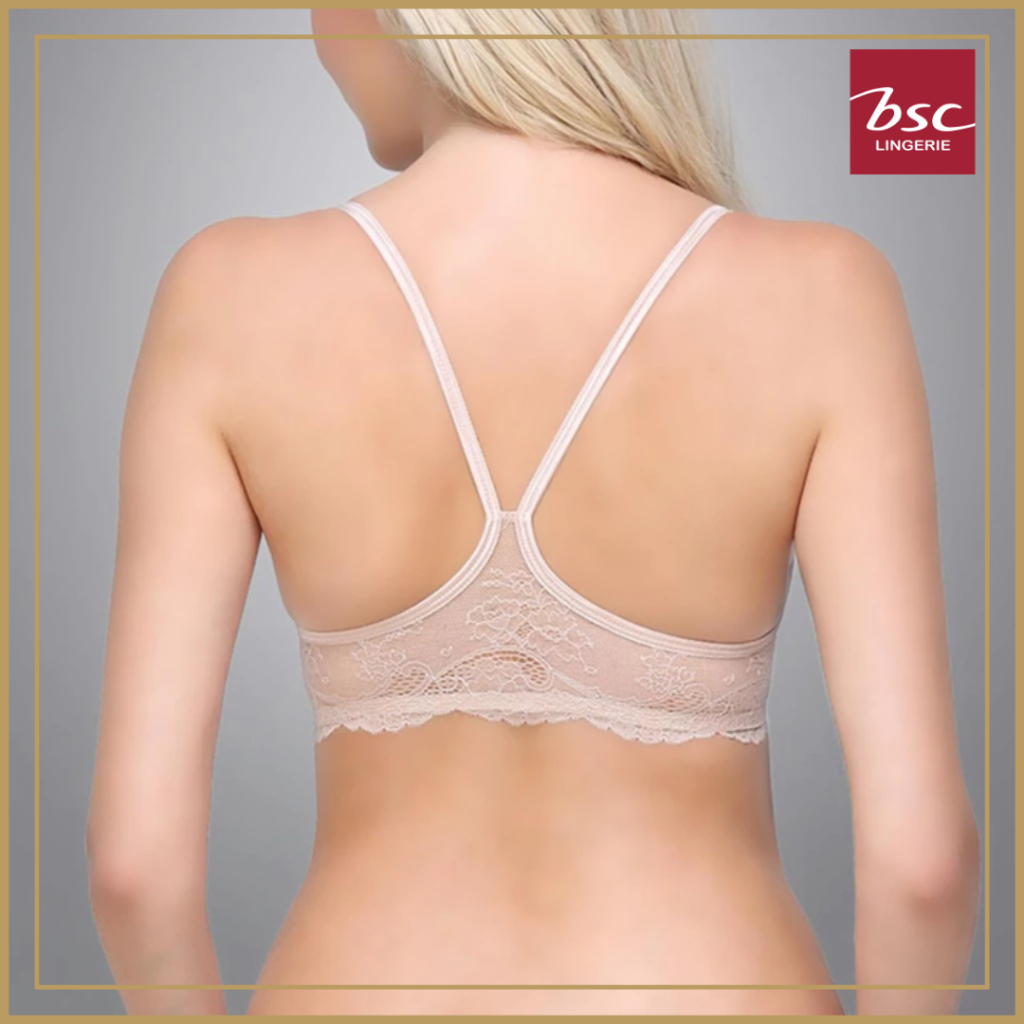 BSC Lingerie ชุดชั้นในลูกไม้ โชว์หลัง มีโครง ติดตะขอด้านหน้า มี 2 สี - BB6629