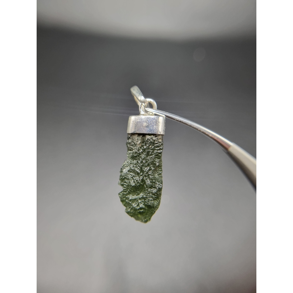จี้ Moldavite เงินแท้ Silver AG 925/1000 Czech republic MJ24-AG2 3.0g