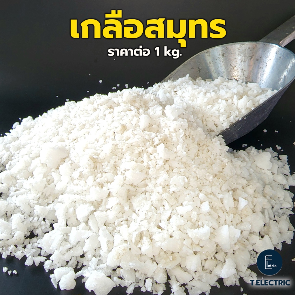 เกลือสมุทรแท้ 900g. เกลือทะเล 100% เกลือเม็ดเลี้ยงปลา เกลือสปาขัดผิว ดอกเกลือ Salt เกลือปรุงรส