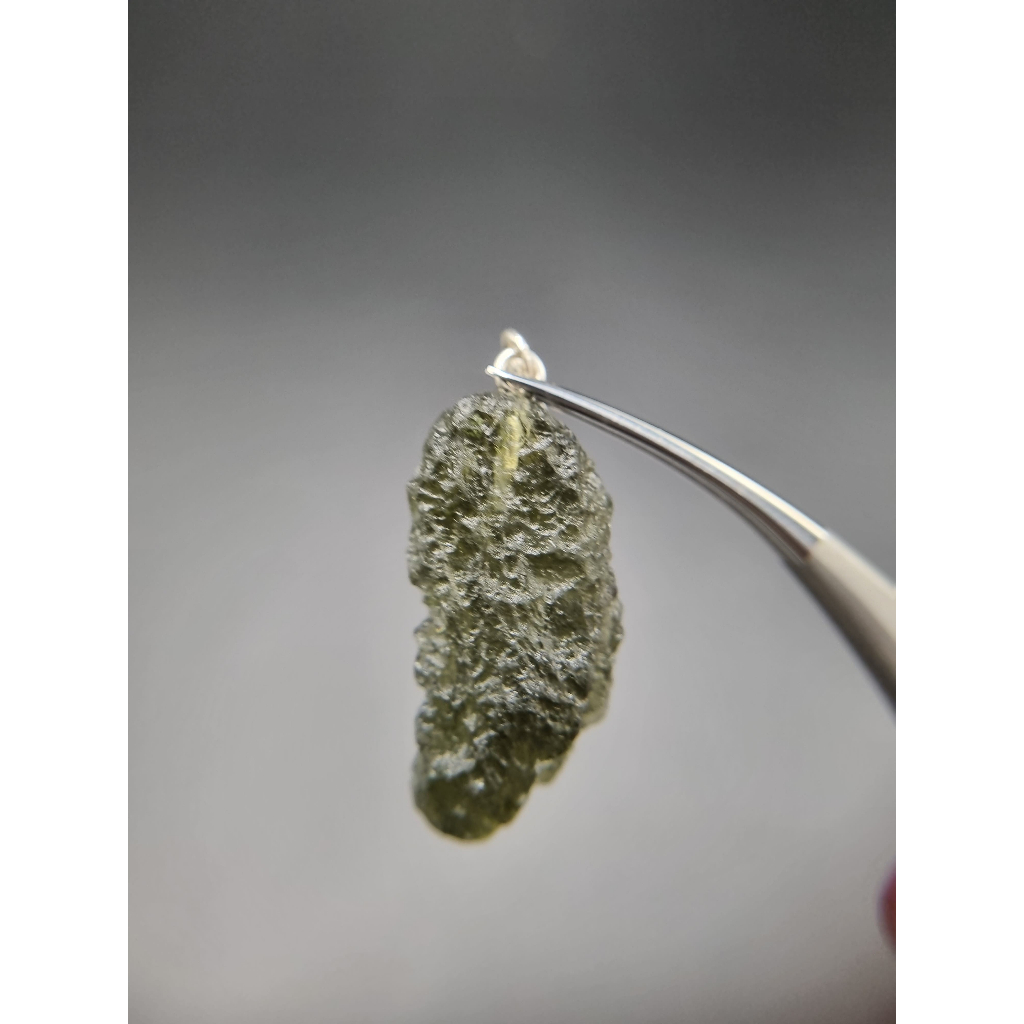 จี้ Moldavite เงินแท้ Silver AG 925/1000 Czech republic MJ24-AG9  2.7g