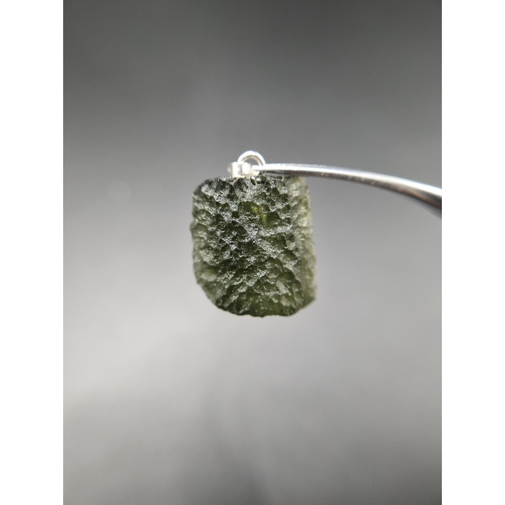 จี้ Moldavite เงินแท้ Silver AG 925/1000 Czech republic MJ24-AG16 2.5g