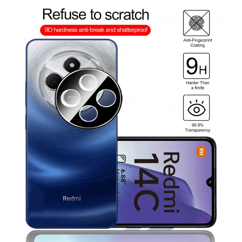 3D สําหรับ Xiaomi Redmi 14C 2024 6.88 Mi 14T Mi 14T proนิ้วกระจกนิรภัย 3D กล้อง เลนส์ด้านหลังกระจก