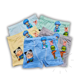 ABN Kids แพค 10 ตัว กางเกงในเด็กผู้ชาย สีพาสเทล สุ่มลาย 1 แพค/ลาย น่ารัก ใส่สบาย แบรนด์ไทย